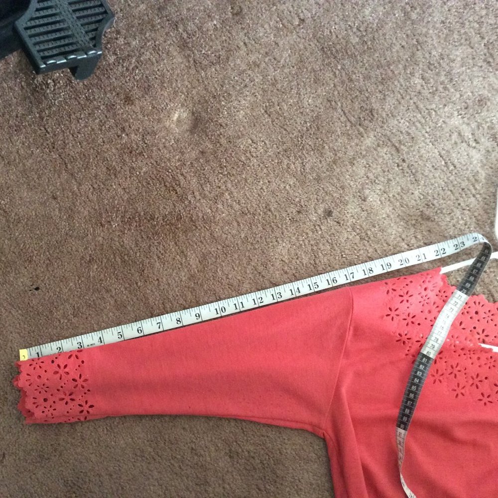 COPY - "Snowflake" Design Peach Top - Picture 9 of 10
